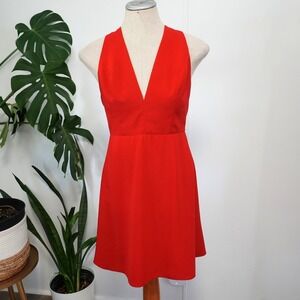 Jill Jill Stuart Mini Dress Womens 2‎ Red Open Back Knot Detail Cocktail Party